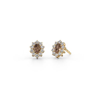 Boucles d'oreilles Leesa 585 or jaune diamant brun 1.40 crt