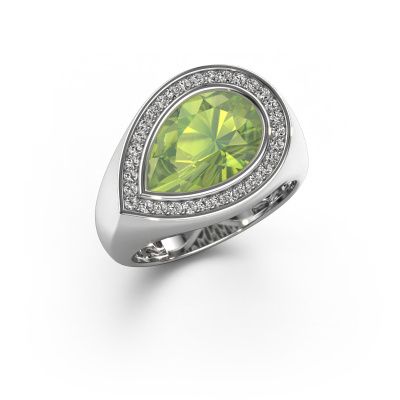 Ring Latashia 585 white gold peridot 12x8 mm
