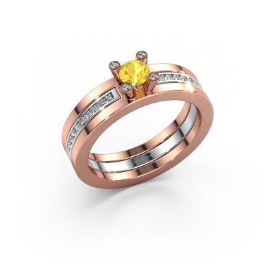 Engagement ring Alisha 585 rose gold yellow sapphire 4 mm