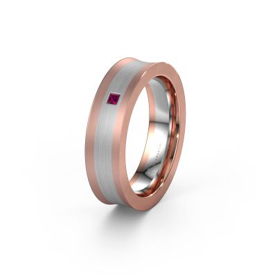 Wedding ring WH2238L2 585 rose gold rhodolite ±6x2.2 mm