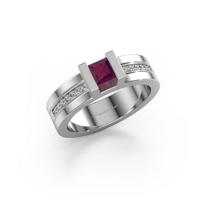 Bague de fiançailles Desire 585 or blanc rhodolite 4 mm