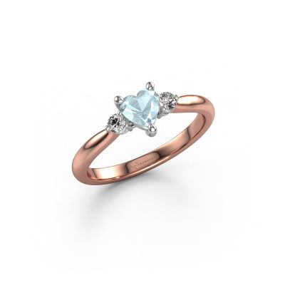 Engagement ring Lieselot HRT 585 rose gold aquamarine 5 mm