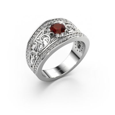Ring Marilee 950 platinum garnet 5 mm