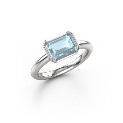 Engagement ring Tayler EME 950 platinum aquamarine 8x6 mm