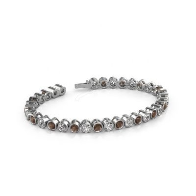Tennis bracelet Allegra 4 mm 585 white gold smokey quartz 4 mm