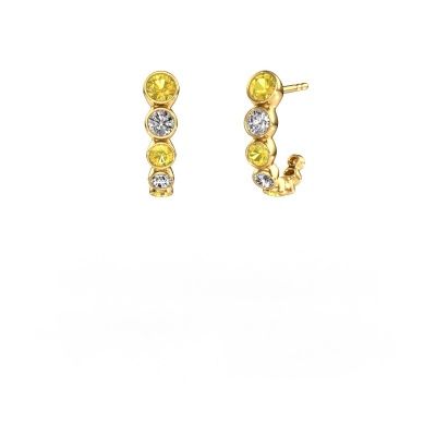 Clous d'oreilles Suzie 585 or jaune saphir jaune 3.8 mm