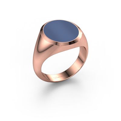 Signet ring Herman 5 585 rose gold blue sardonyx 15x13 mm