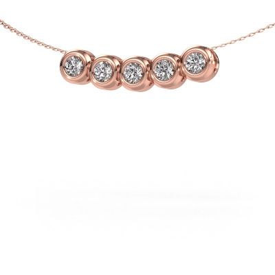 Collier Kim 5 585 or rose diamant 0.75 crt