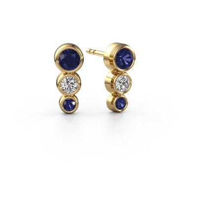 Stud earrings Linda 585 gold sapphire 4 mm