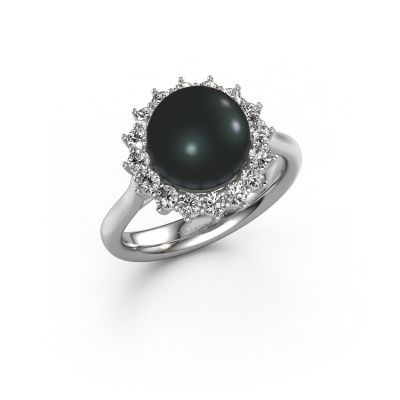 Ring Akiko 585 white gold black pearl 8 mm