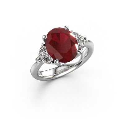 Engagement ring Aleida OVL 1 950 platinum ruby 9x7 mm