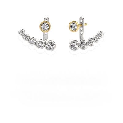 Boucles d'oreilles Wendy 585 or blanc diamant 1.69 crt