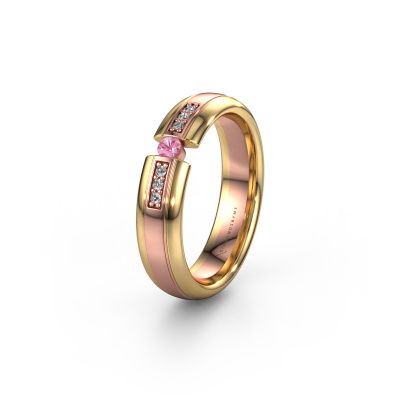 Wedding ring WH2128L26C 585 rose gold pink sapphire ±0.20x0.08 in