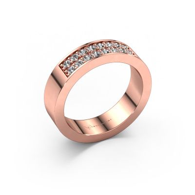 Stackable ring Catharina 5 585 rose gold zirconia 1.7 mm