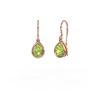 Earrings Lavon PER 585 rose gold peridot 8x6 mm