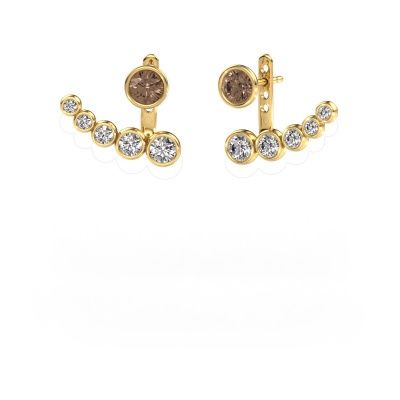 Boucles d'oreilles Wendy 585 or jaune diamant brun 2.19 crt