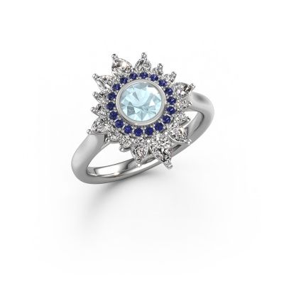 Engagement ring Tianna 585 white gold aquamarine 5 mm