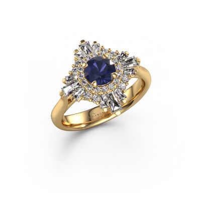 Engagement ring Thalia 585 gold sapphire 5.4 mm