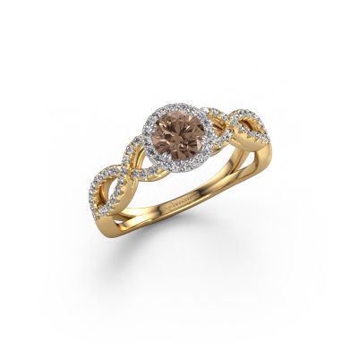 Bague de fiançailles Dionne rnd 585 or jaune diamant brun 0.82 crt