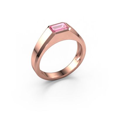 Men's ring Dylan 1 585 rose gold pink sapphire 7x5 mm