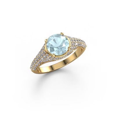 Engagement ring Lovella 585 gold aquamarine 7 mm