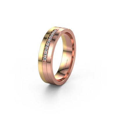 Wedding ring WH0413L15AP 585 rose gold diamond ±0.20x0.07 in