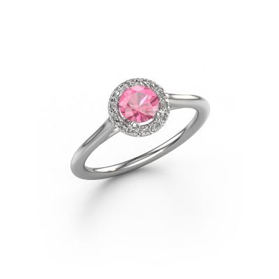 Engagement ring Seline rnd 1 950 platinum pink sapphire 5 mm
