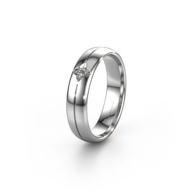 Wedding ring WH0221L35X 585 white gold zirconia ±0.20x0.06 in