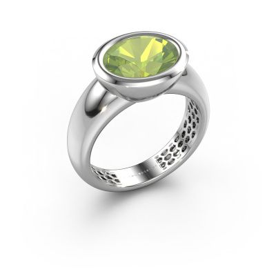 Ring Evelyne 585 white gold peridot 10x8 mm