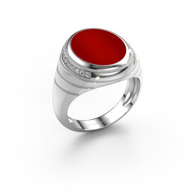 Siegelring Luuk 585 Weißgold Karneol 15x12 mm