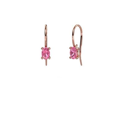 Drop earrings Cleo 585 rose gold pink sapphire 6x4 mm