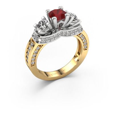 Engagement ring Phileine 585 gold ruby 5 mm