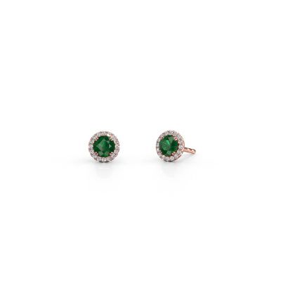 Earrings Seline rnd 585 rose gold emerald 4 mm