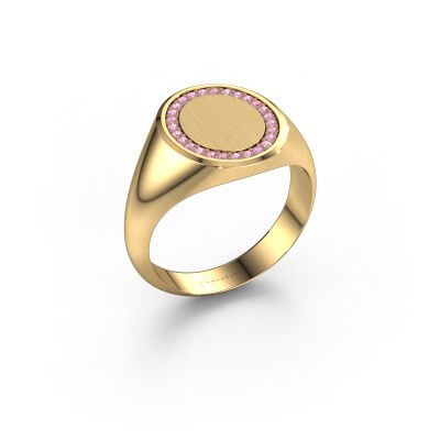 Bague pour homme Floris Oval 3 585 or jaune saphir rose 1.2 mm