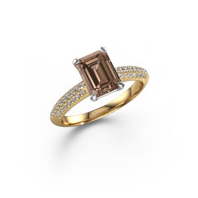 Engagement ring Morane EME 585 gold brown diamond 2.027 crt
