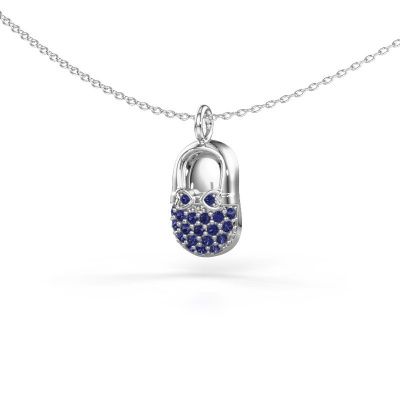 Pendant Babyshoe 585 white gold sapphire 1.3 mm