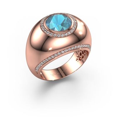 Ring Roxann 585 rose gold blue topaz 8 mm