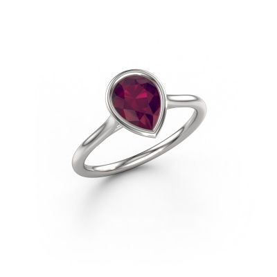 Engagement ring Lavon Per 950 platinum rhodolite 8x6 mm