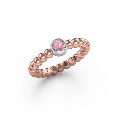 Vorsteckring Dini 585 Roségold Pink Saphir 3 mm