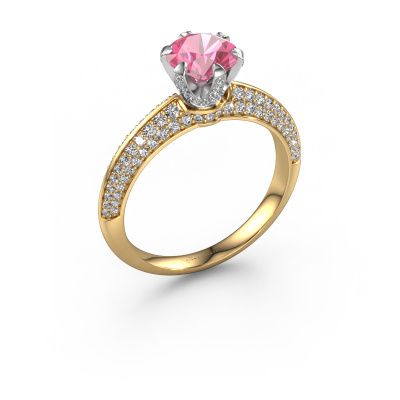 Engagement ring Abby 585 gold pink sapphire 6.5 mm