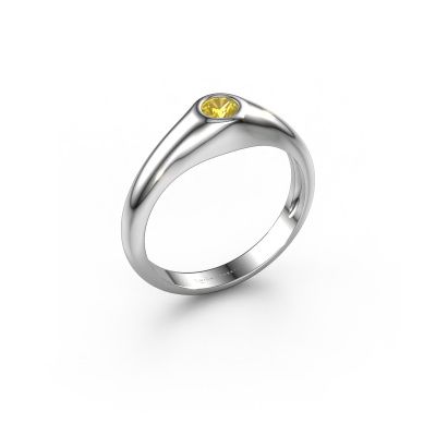 Pinky ring Thorben 950 platinum yellow sapphire 5 mm