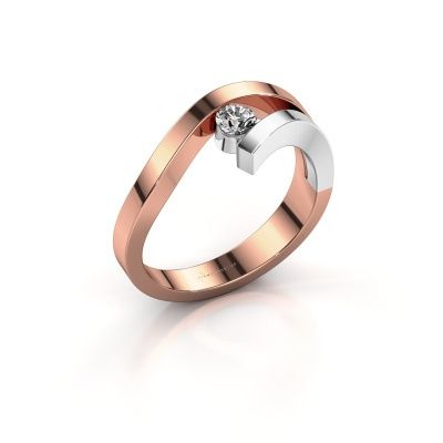 Ring Evalyn 1 585 rose gold lab grown diamond 0.20 crt