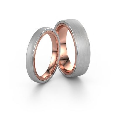 Wedding rings set WH2216LM26DM ±0.12x0.09in 14 Carat white gold