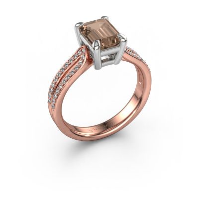 Verlovingsring Antonia eme 2 585 rosé goud bruine diamant 1.98 crt