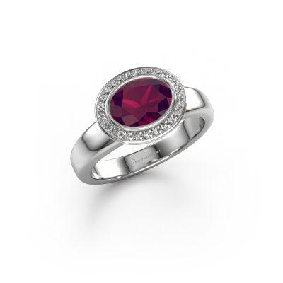 Ring Salena 950 platinum rhodolite 8x6 mm