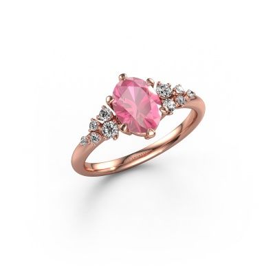 Verlobungsring Royce OVL 585 Roségold Pink Saphir 8x6 mm