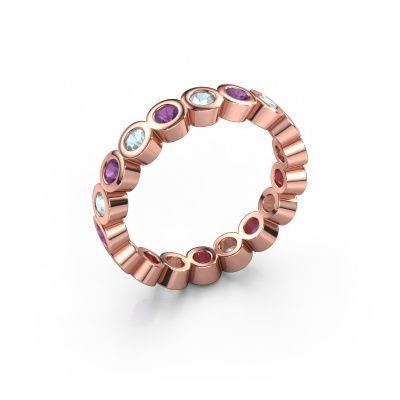 Stackable ring Edwina 2 585 rose gold amethyst 2.5 mm