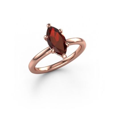 Engagement ring Simone MRQ 2 585 rose gold garnet 11x5.5 mm