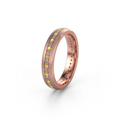 Wedding ring WH0103L24BM 585 rose gold yellow sapphire 1.3 mm ±0.16x0.08 in