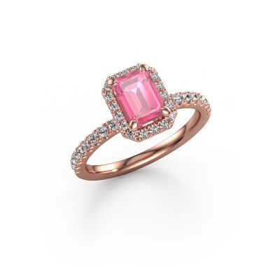 Engagement ring Miranda EME 585 rose gold pink sapphire 7x5 mm